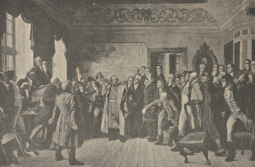 Mowa Yorka do Stanów wschodnio pruskich w Królewcu, d. 5 lutego 1813 r. Według obrazu O. Brausewettera.