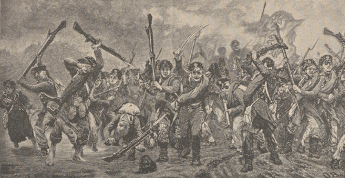 W roku 1813”. (Pospolite ruszenie w Prusach). Z obrazu O. Brausenwettera.