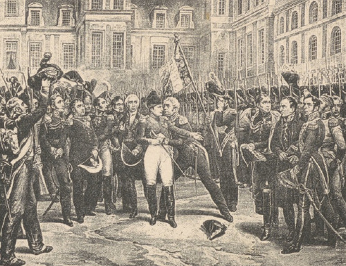 Napoleon żegna się z gwardyą, dnia 20 kwietnia 1814 r. Według obrazu H. Vernet’a.