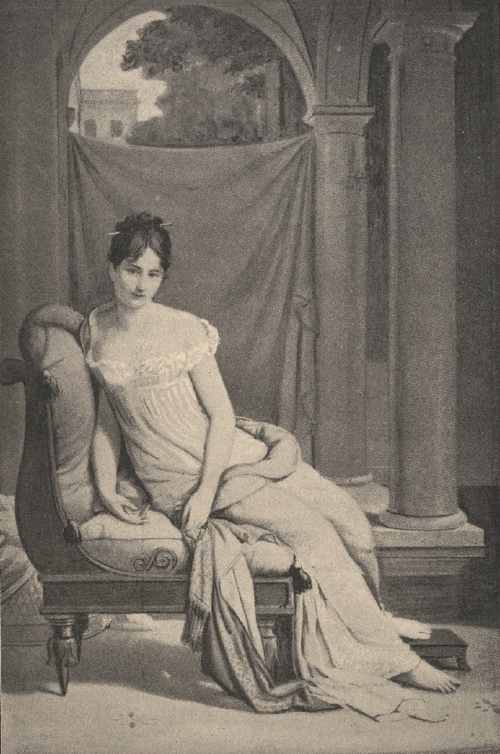 Julia Recamier. Obraz Fr. Gerarda zr. 1805 w muzeum Louvru w Paryżu.
