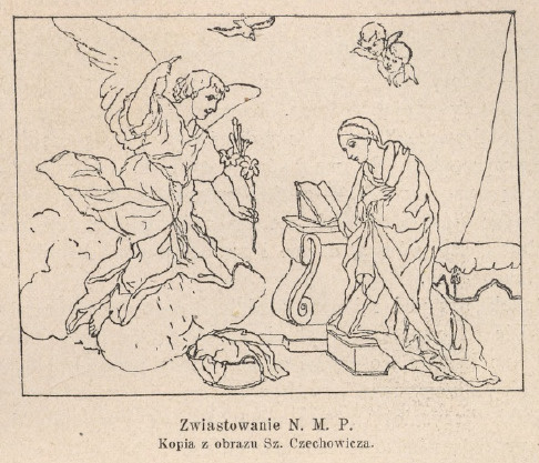 Zwiastowanie N. M. P. Kopia z obraza Sz. Czechowicza.