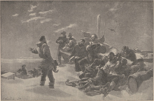 Wśród wiecznych lodów. (Austryacka wyprawa do bieguna północnego r. 1872-1874). Według obrazu Juliusza Payera w wiedeńskiem Muzeum sztuki.