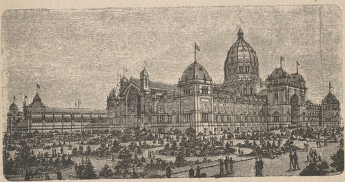 Wystawa wszechświatowa w Melbourne w r. 1880. Pawilon główny.