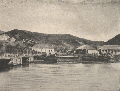 Sachalin. Widok Duje od strony morza.