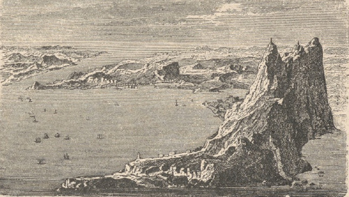 Widok Gibraltaru z lotu ptaka.
