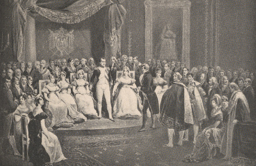 Napoleon i jego dwór. Kopia obrazu Wictora Adama.