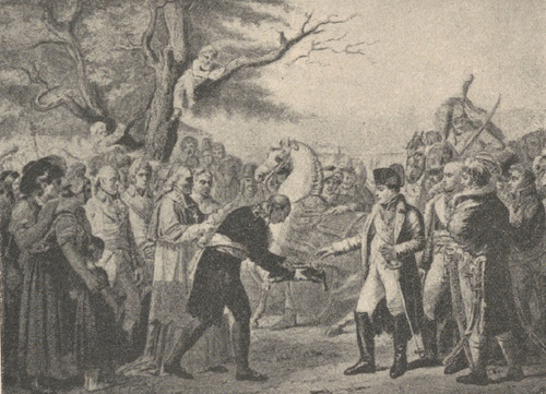 Napoleon przyjmuje kluczem. Wiednia d. 13 Listopada 1805 r. z obrazu Girodeta w Galeryi wersalskiej.