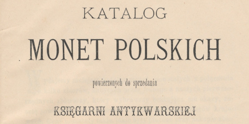 Witold Bolcewicz, Katalog Monet Polskich