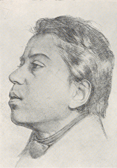 107. GŁOWA CHŁOPCA (1855). RYS. OŁ. Wł. Rodzeństwo Gorzkowscy, Bydgoszcz.