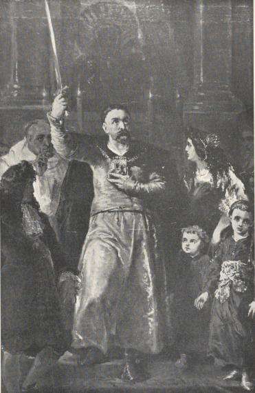 118. KRÓL SOBIESKI W CZĘSTOCHOWIE (1859), FRAGMENT. Wł.: J. Brat-Kon, Łódź.