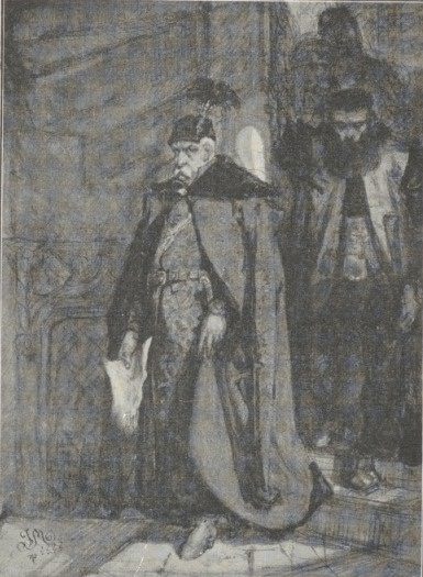 120. ZAMOYSKI IDZIE OBWIEŚCIĆ WYROK ŚMIERCI S. ZBOROWSKIEMU (1860). AKW. Muzeum Narodowe, Kraków. 