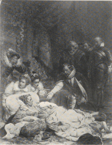 11. P. DELAROCHE (1828): ŚMIERĆ KRÓLOWEJ ANG. ELŻBIETY. Paryż, Louvre (Fot. Braun & Cie)