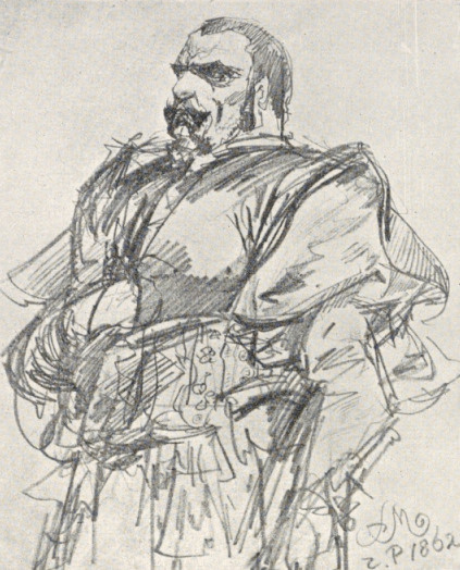 136. SZLACHCIC W KONTUSZU (1862). RYS. OŁ. Wł.: Tomasz Baraniecki, Warszawa.