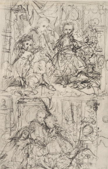 TABL. X. DWA SZKICE OŁ. DO ’’PORTRETU 3 DZIECI ARTYSTY” (1870). Dom Matejki, Kraków.