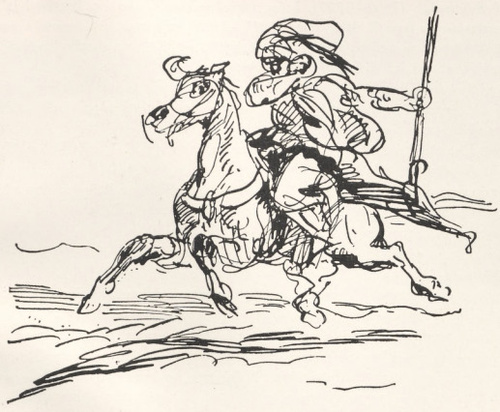 21. E. DELACROIX: ARAB NA KONIU; RYS. PIÓRKIEM.