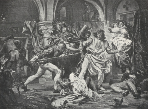 219. ŚMIERĆ PRZEMYSŁAWA W ROGOŹNIE (1875). Jugosł. Akademia Umiej., Zagrzeb.