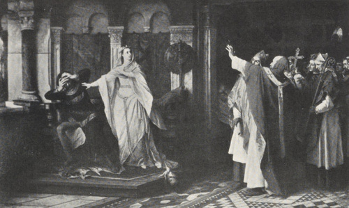 227. A. DEVRIENDT (1877): WYKLĘCIE BOUCHARD’A D ’AVESNE 1215. Musee d’Art moderne, Bruksela (Fot. Studio Stone).