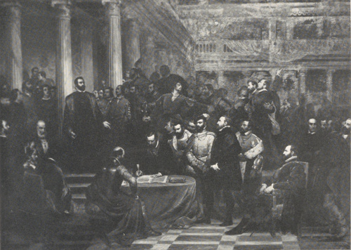 25. E. DE BIEFVE (1841): KOMPROMIS SZLACHTY W 1565. Musee d’Art moderne, Bruksela.