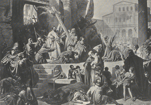 33. C. PILOTY (1862): WJAZD GOTFRYDA DE BOUILLON DO JEROZOLIMY.