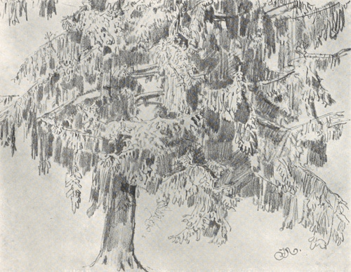327. DO ’’KOŚCIUSZKI POD RACŁAWICAMI”: ŚWIERK (1887— 1888). RYS. OŁ. Wł.: Rodzina E. Reichera, Warszawa.