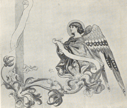 338. KARTON DO POLICHROMII (1889). V. ANIOŁ. AKW. Dom Matejki, Kraków.