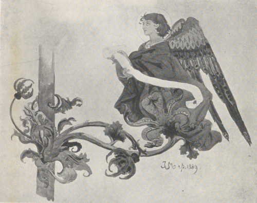 339. KARTON DO POLICHROMII (1889). VI. ANIOŁ.
