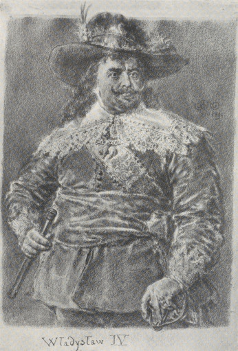 355. WŁADYSŁAW IV (1891). RYS. OŁ. ZDJĘCIE ORYG. Galeria m. Lwowa.