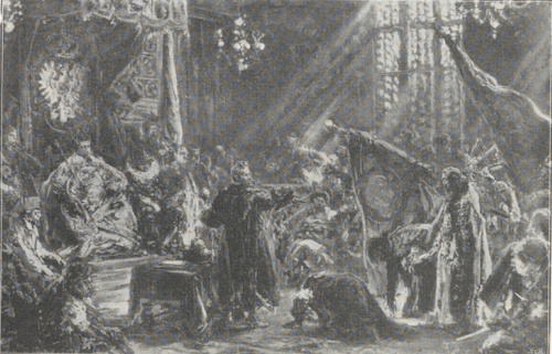 368. CAROWIE SZUJSCY PRZED ZYGMUNTEM III (1892). Muzeum Narodowe, Kraków.