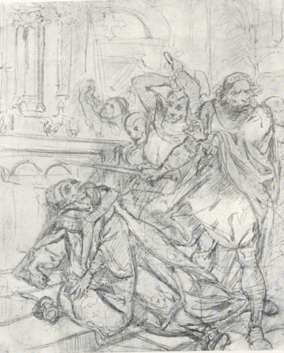 376. ZABÓJSTWO ŚW. STANISŁAWA. RYS. OŁ. (1877). Wł.: Rodzeństwo Gorzkowscy, Bydgoszcz.