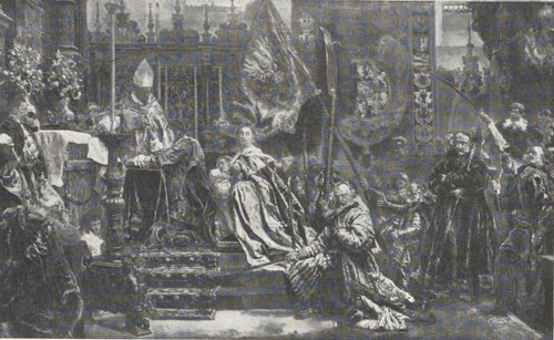 379. ŚLUBY JANA KAZIMIERZA W KATEDRZE LWOWSKIEJ (1893), Galeria m. Lwowa. OBRAZ NIEDOKOŃCZONY