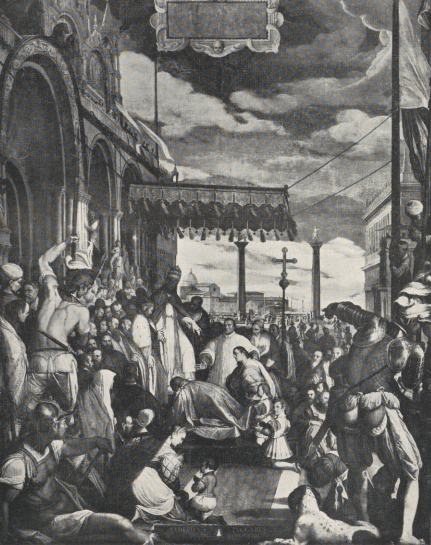6. F. ZUCCARI: FRYDERYK BARBAROSSA KORZY SIĘ PRZED PAPIEŻEM, Pałac Dożów, Wenecja (Fot. Anderson, Rzym).