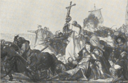 91. H. RODAKOWSKI (1876—1880): OBRONA CZĘSTOCHOWY. SZKIC AKW. Wł.: St. Kamienobrodzki, Warszawa.