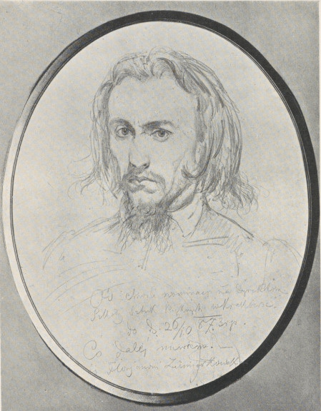93. PORTRET WŁASNY (1873). RYS. OŁ. Galeria m. Lwowa.