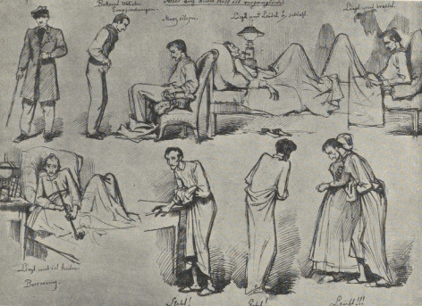96. PRZEBIEG CHOROBY WIEDEŃ 1861. SZKICE PIÓRKIEM