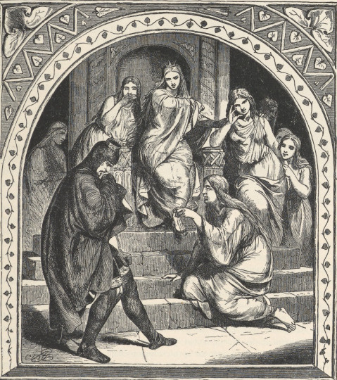 123. A. GROTTGER: ILUSTRACYA DO BAJKI “SKAŁA MATCZYNA” WIEDEŃ 1859. DRZEWORYT Z “MUSSESTUNDEN” 1859 STR. 389