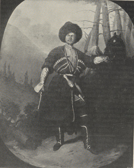 130. CZERKIES Z KONIEM. WIEDEŃ 1856. OLEJNY NA PŁÓTNIE