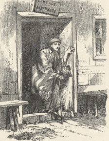 158. W DRZWIACH PRZYTUŁKU, DRZEWORYT “MUSSESTUNDEN” 1861