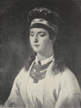 171. DZIEWCZYNA WIEJSKA. WRÓBLOWICE 1865. OLEJNY NA PŁÓTNIE