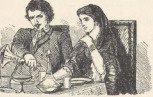 196. ILUSTRACJA DO NOWELI “KLUB HONOROWY” DRZEWORYT W “MUSSESTUNDEN” 1862