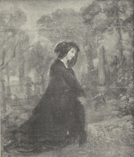 216. NAD GROBEM POWSTAŃCA. SZKIC OLEJNY. OKOŁO R. 1865