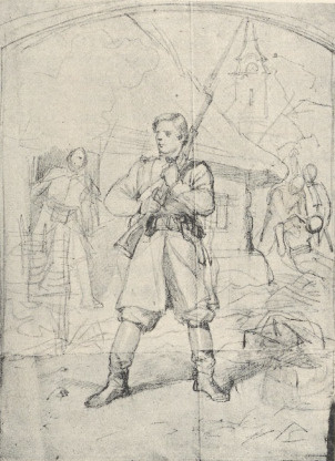 246. MŁODY BOREJSZA. WIEDEŃ 1863. SZKIC OŁÓWKIEM
