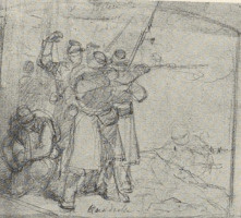 274. TAŃCE POLSKIE; KADRYL. SZKIC OŁÓWKIEM. 1865