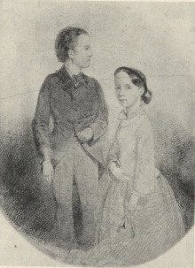 25. WŁODZIMIERZ ONYSZKIEWICZ I JEGO SIOSTRA (OBECNIE P. HORODYSKA) LWÓW. 1853/4. RYSUNEK OŁÓWKOWY