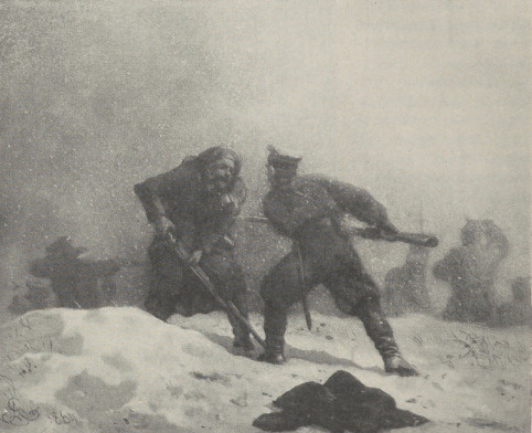 283. “WALKA I POJEDNANIE” I. WALKA. WIEDEŃ, 1864. OLEJNY NA PŁÓTNIE