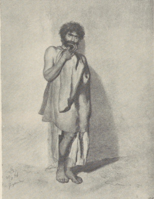 292. CYGAN ŻEBRAK. GRYBÓW, 1866. RYSUNEK KREDKĄ