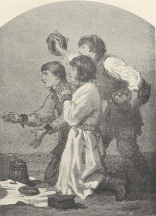 295. PRZED SZOPKĄ. ŚNIATYNKA 1866. RYSUNEK KREDKĄ