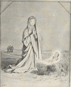 301. ADORACYA DZIECIĄTKA JEZUS. ŚNIATYNKA, 1866. RYSUNEK KREDKĄ