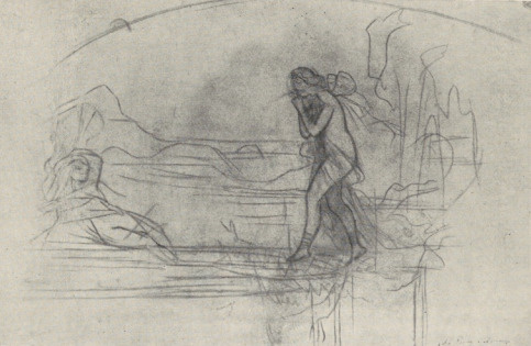 305. AMOR I PSYCHE. ŚNIATYNKA, 1866. SZKIC OŁÓWKOWY
