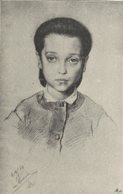 317. PORTRET PN. STRUMILLANKI, LWÓW, LUTY 1866. RYSUNEK KREDKĄ