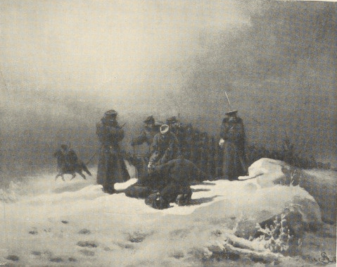 338. POCHÓD NA SYBIR. ŚNIATYNKA, 1866. OLEJNY NA PŁÓTNIE